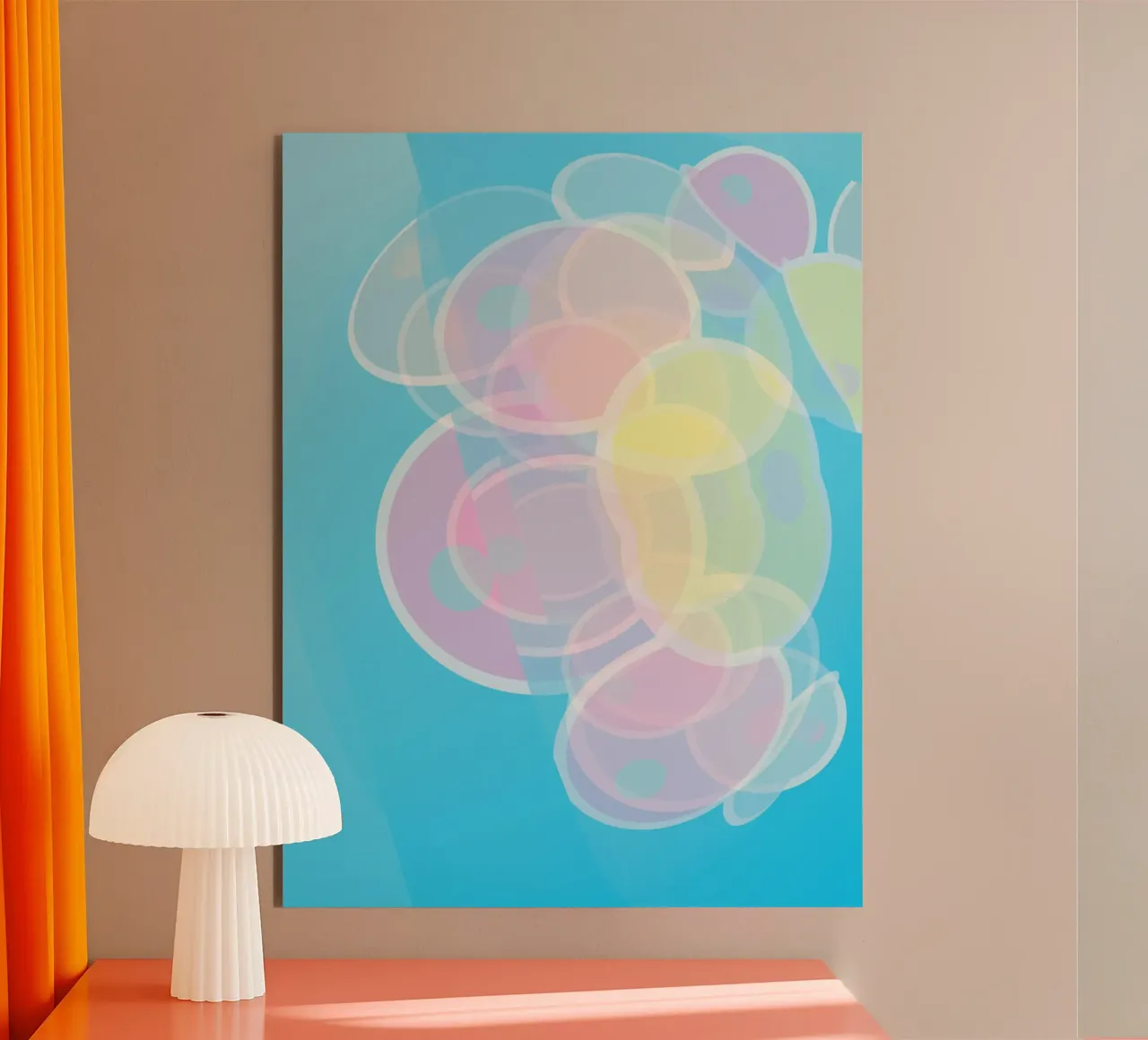 Abstrakte bunte pastellfarbene Kreise oder Seifenblasen Forex-Platte von Something for you