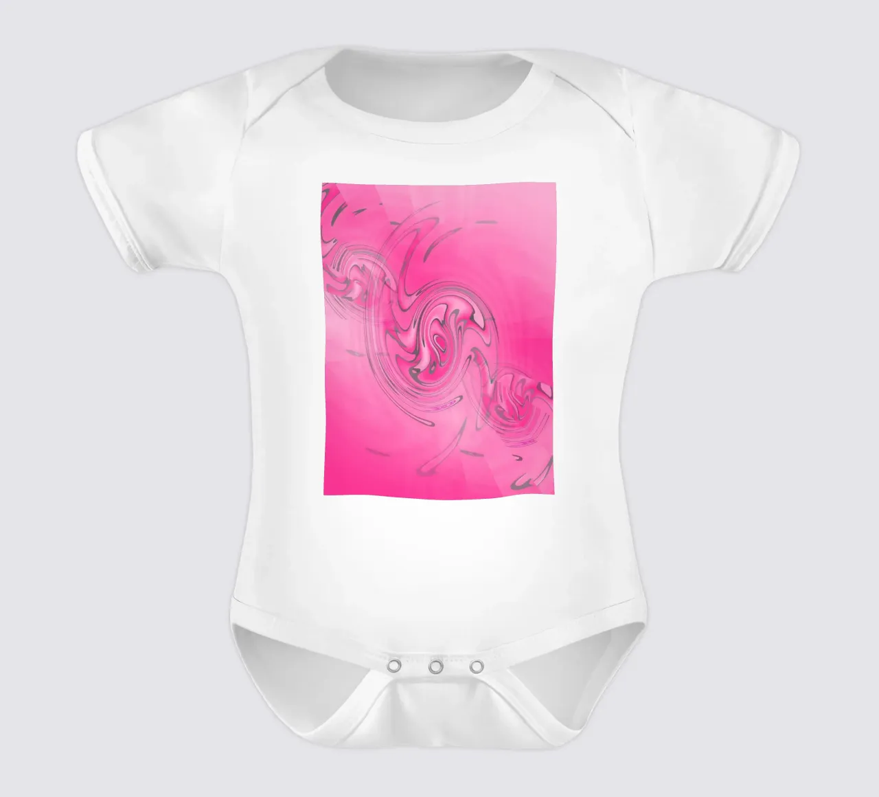 Abstract pink twisted pattern short-sleeve baby romper by Something for you