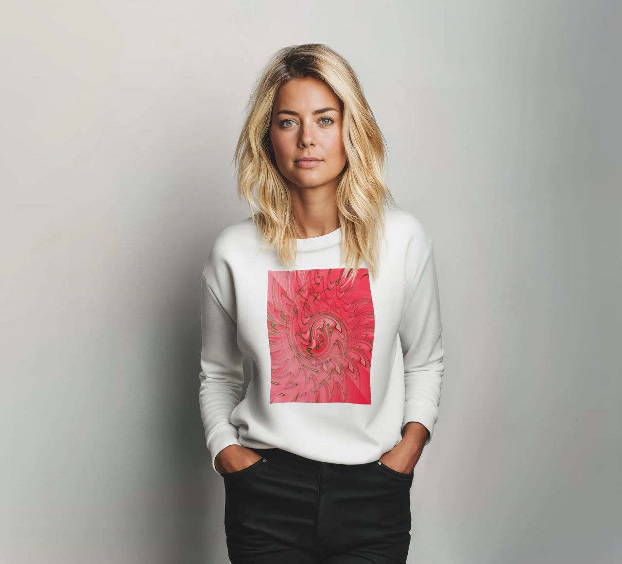 Abstraktes rotes verdrehtes Muster Sweatshirt von Something for you