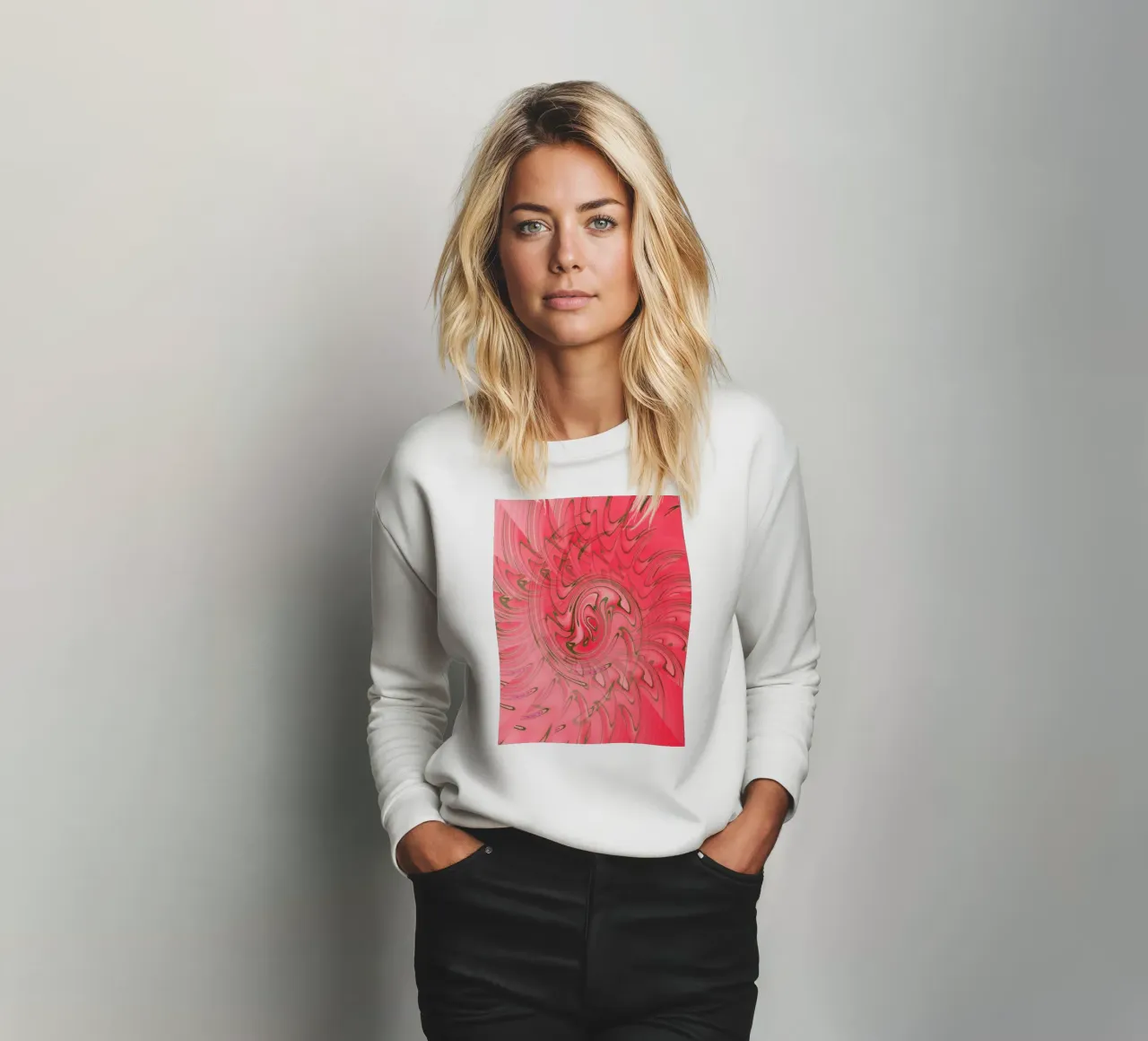 Abstract red twisted pattern sweatshirt by Something for you