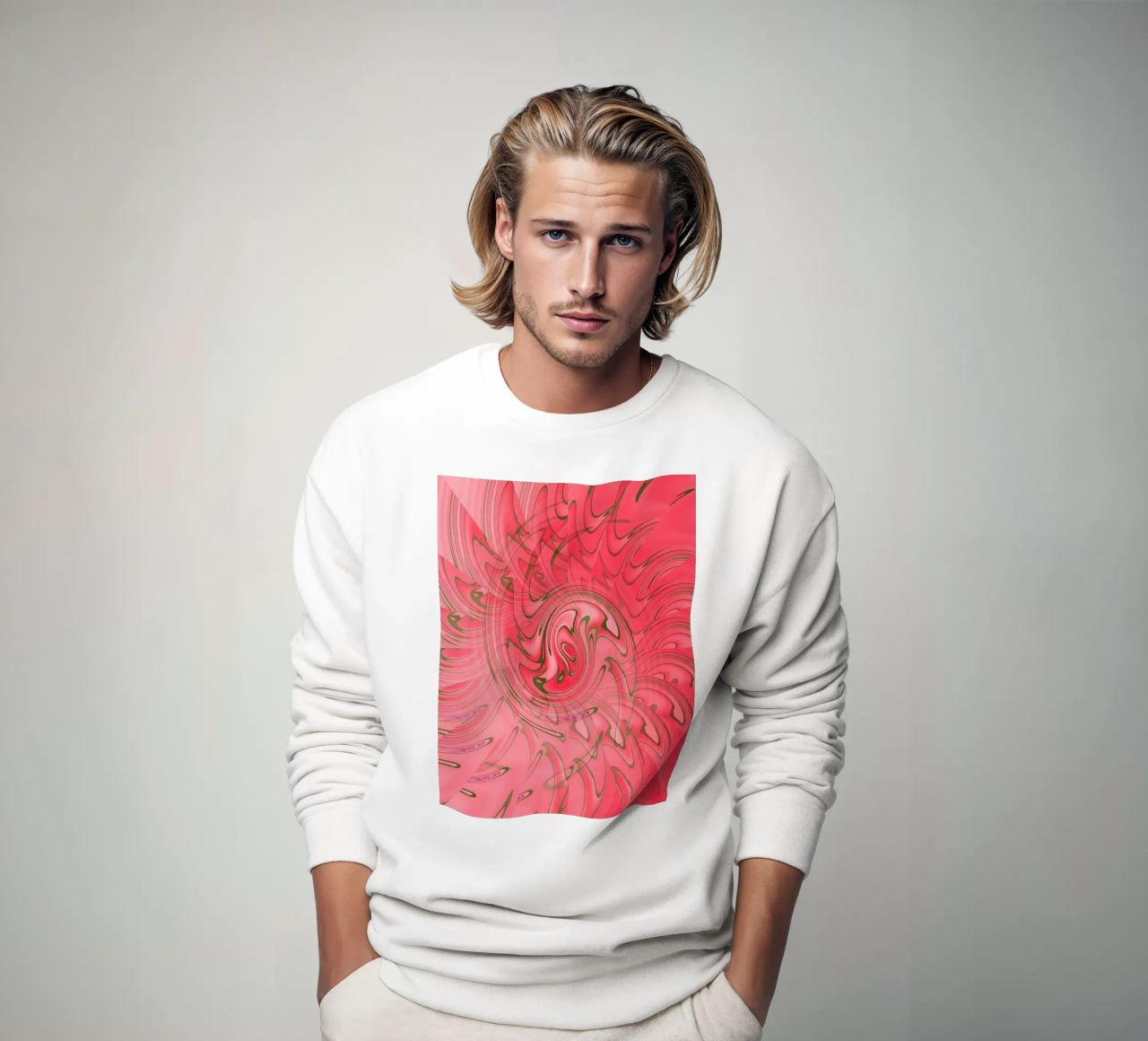 Abstraktes rotes verdrehtes Muster Sweatshirt von Something for you