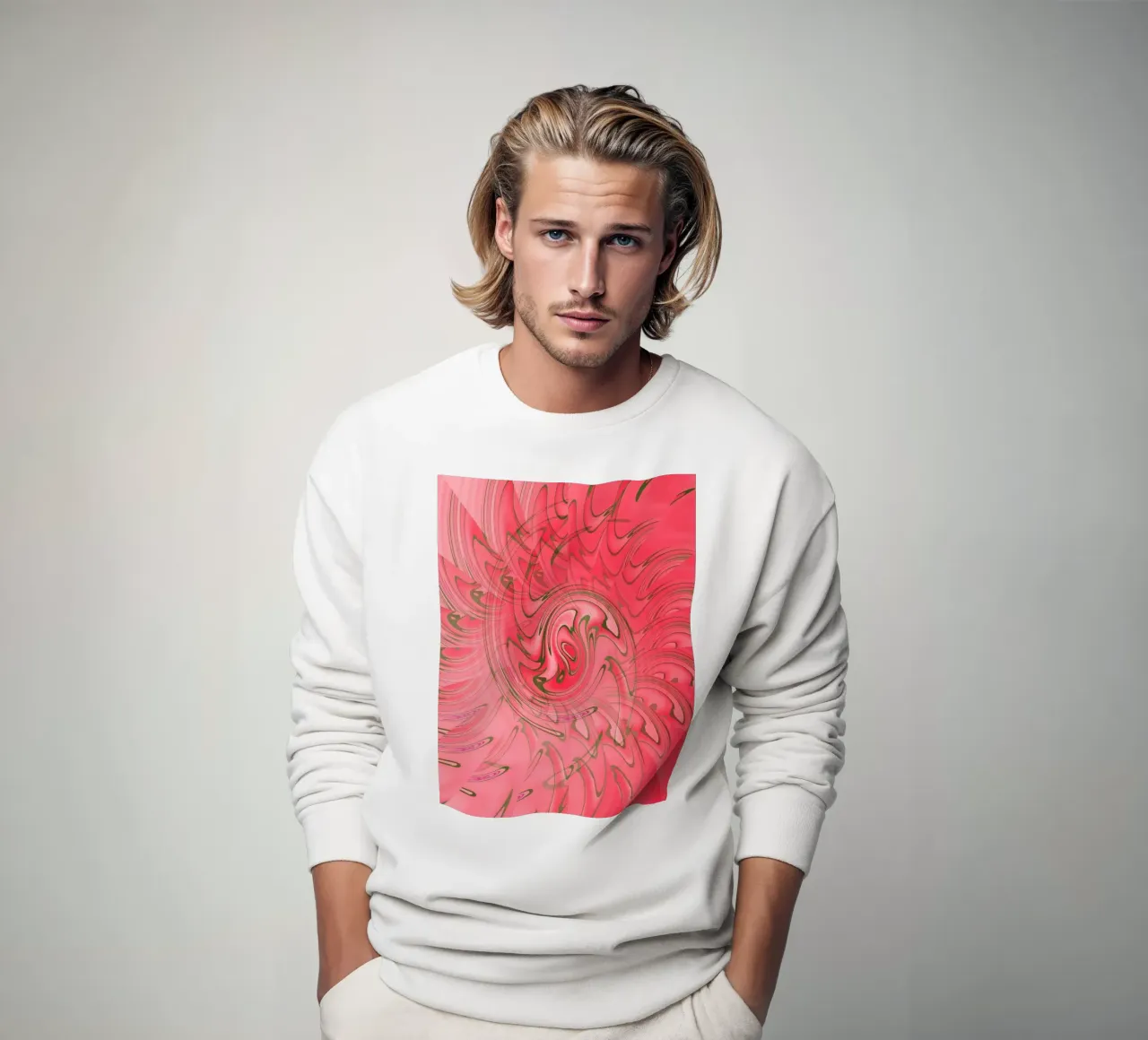 Abstract red twisted pattern sweatshirt by Something for you