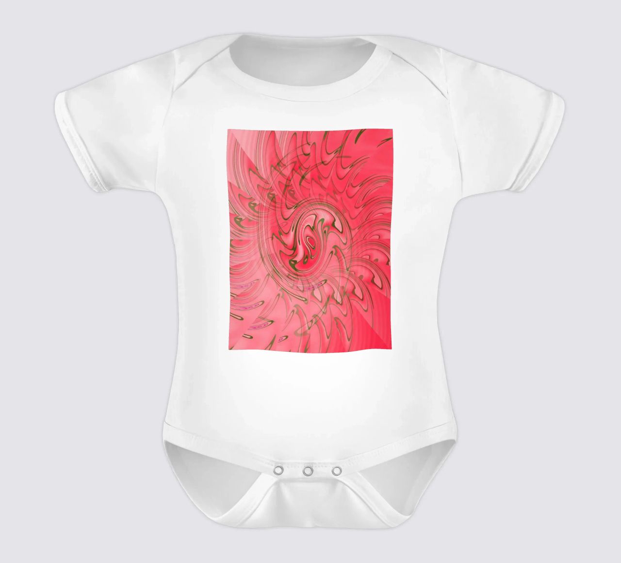 Abstract red twisted pattern short-sleeve baby romper by Something for you