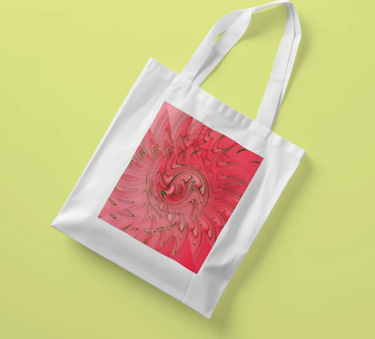 Abstract red twisted pattern tote bag by Something for you