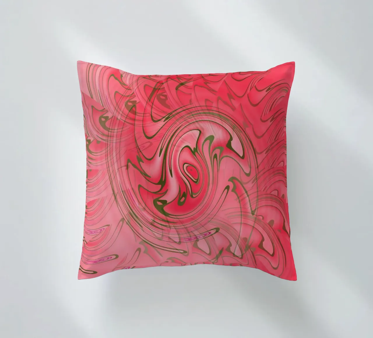 Abstraktes rotes verdrehtes Muster Kissen von Something for you