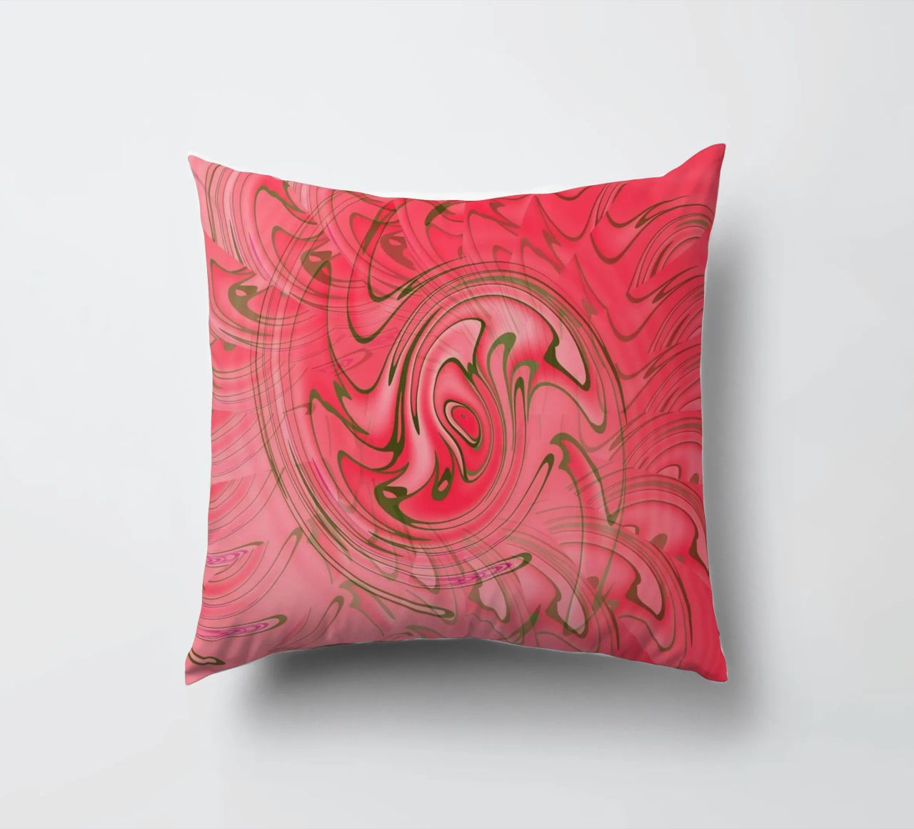 Modello astratto rosso attorcigliato cuscino da Something for you