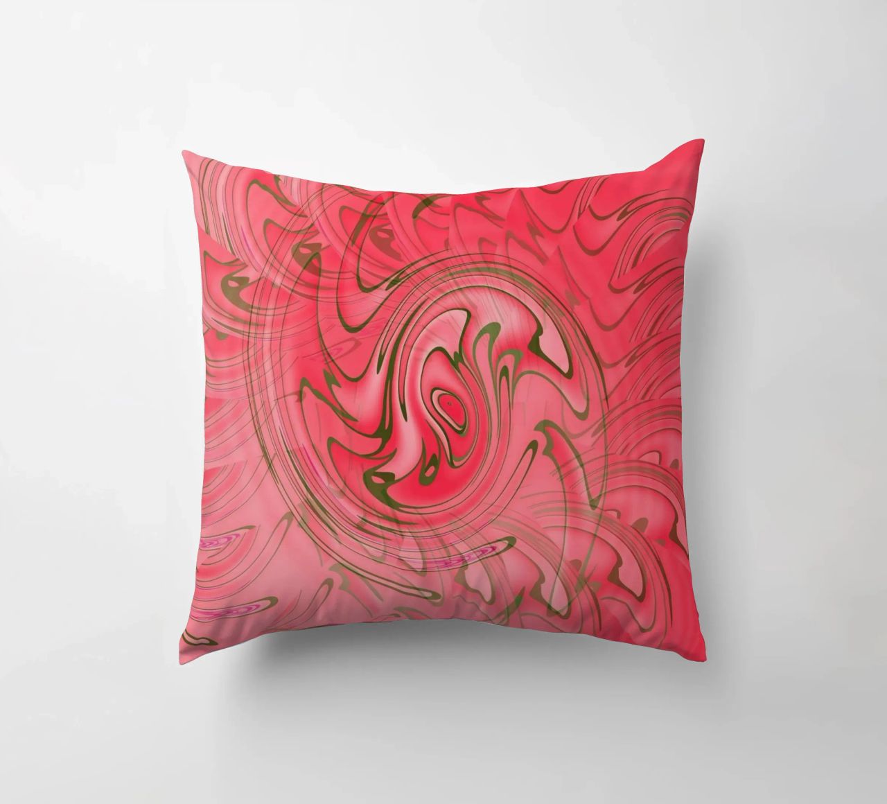 Modello astratto rosso attorcigliato cuscino da Something for you
