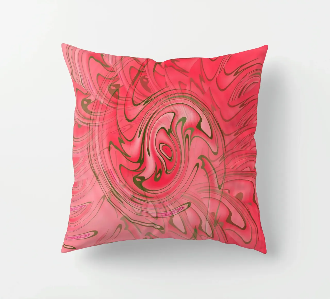 Abstraktes rotes verdrehtes Muster Kissen von Something for you