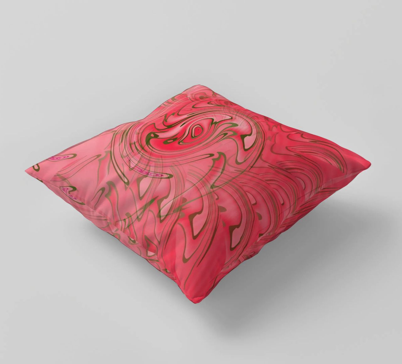 Modello astratto rosso attorcigliato cuscino da Something for you