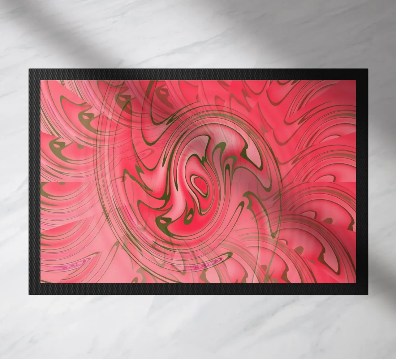 Abstraktes rotes verdrehtes Muster Fußmatte von Something for you