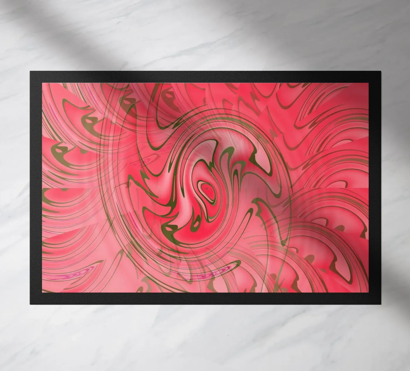 Abstract red twisted pattern Fußmatte von Something for you