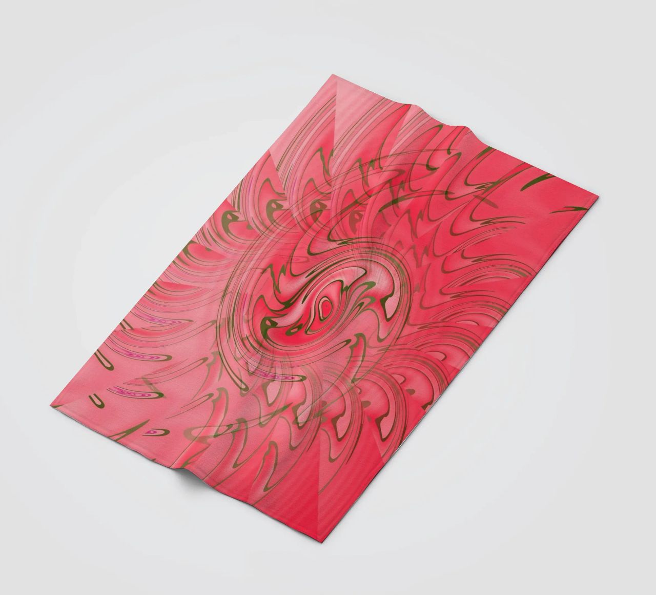 Abstract red twisted pattern fleece blanket by Something for you