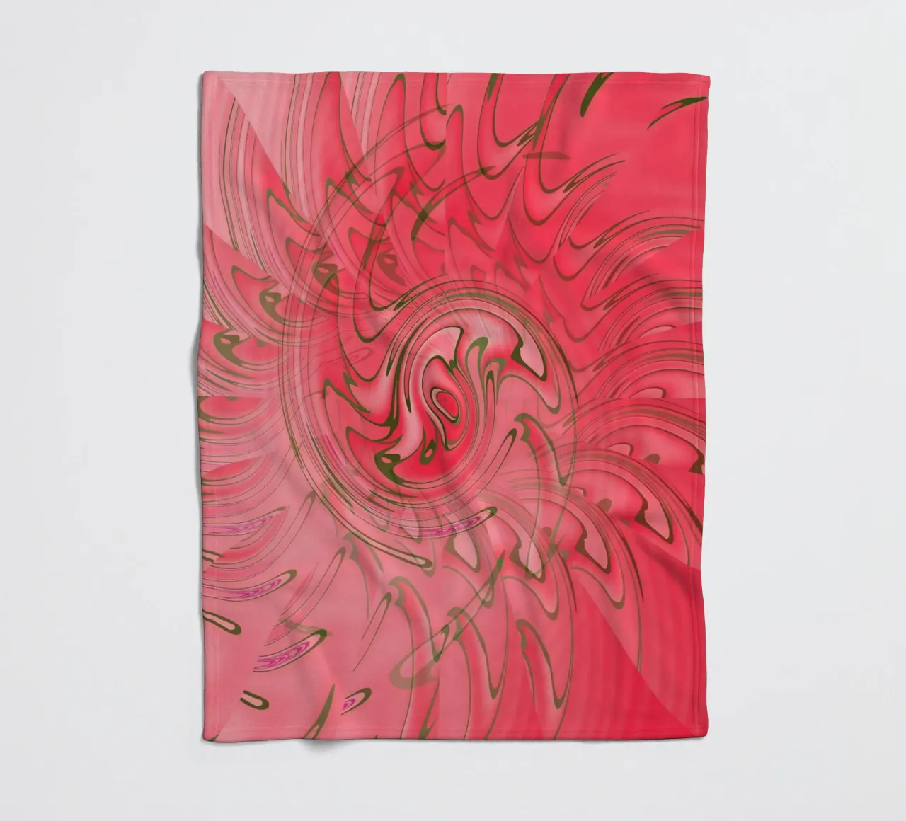 Abstract red twisted pattern fleece blanket by Something for you