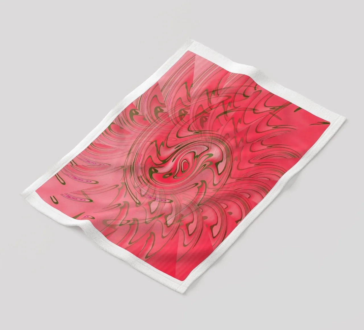 Abstract red twisted pattern fleece blanket by Something for you