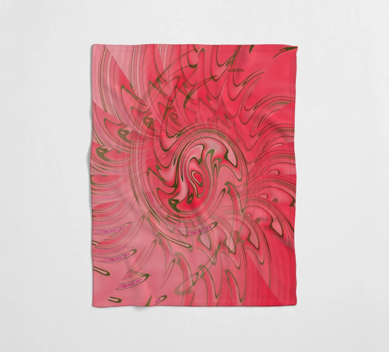 Abstract red twisted pattern fleece blanket by Something for you