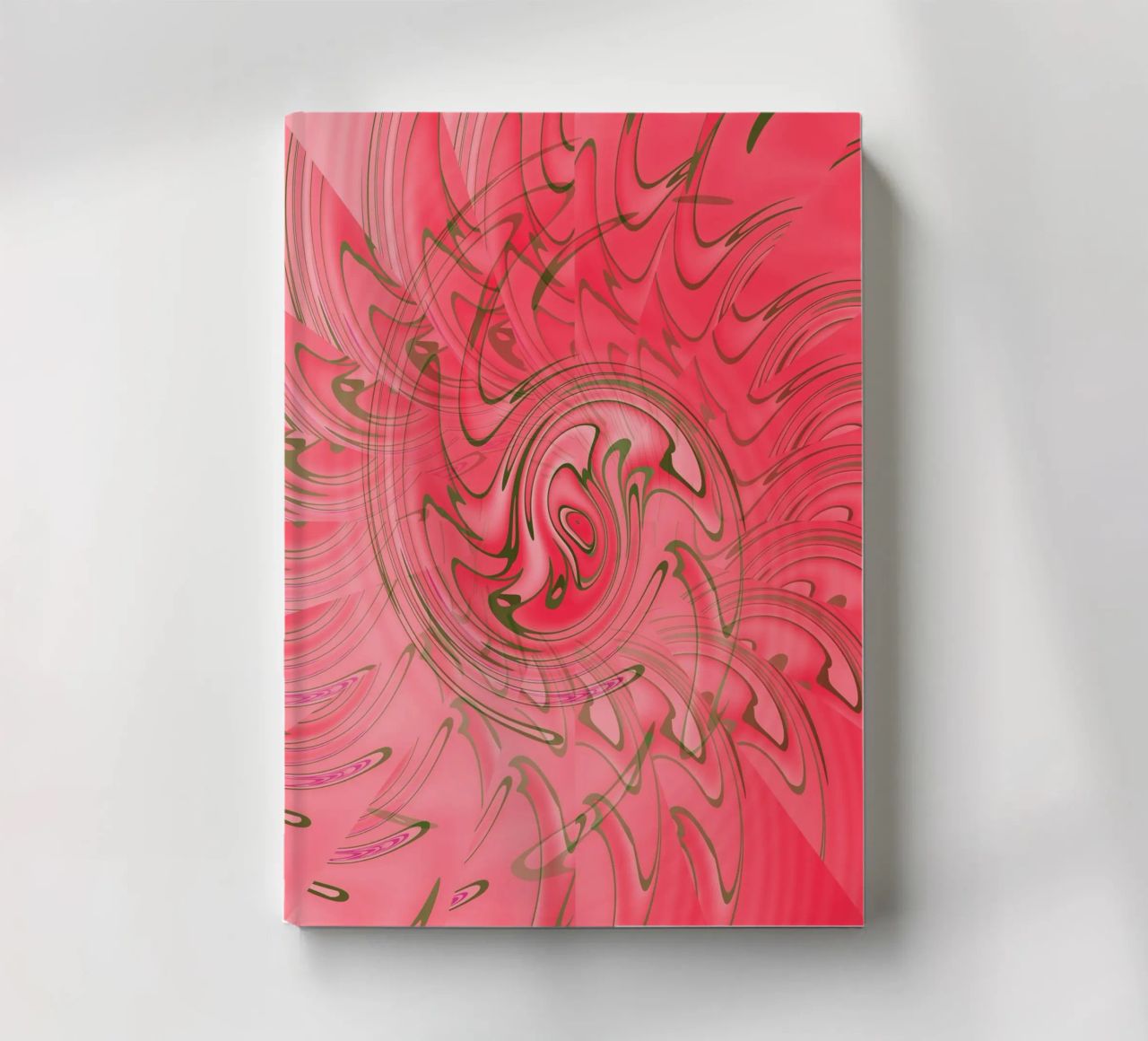 Motif torsadé abstrait rouge carnet de notes de Something for you