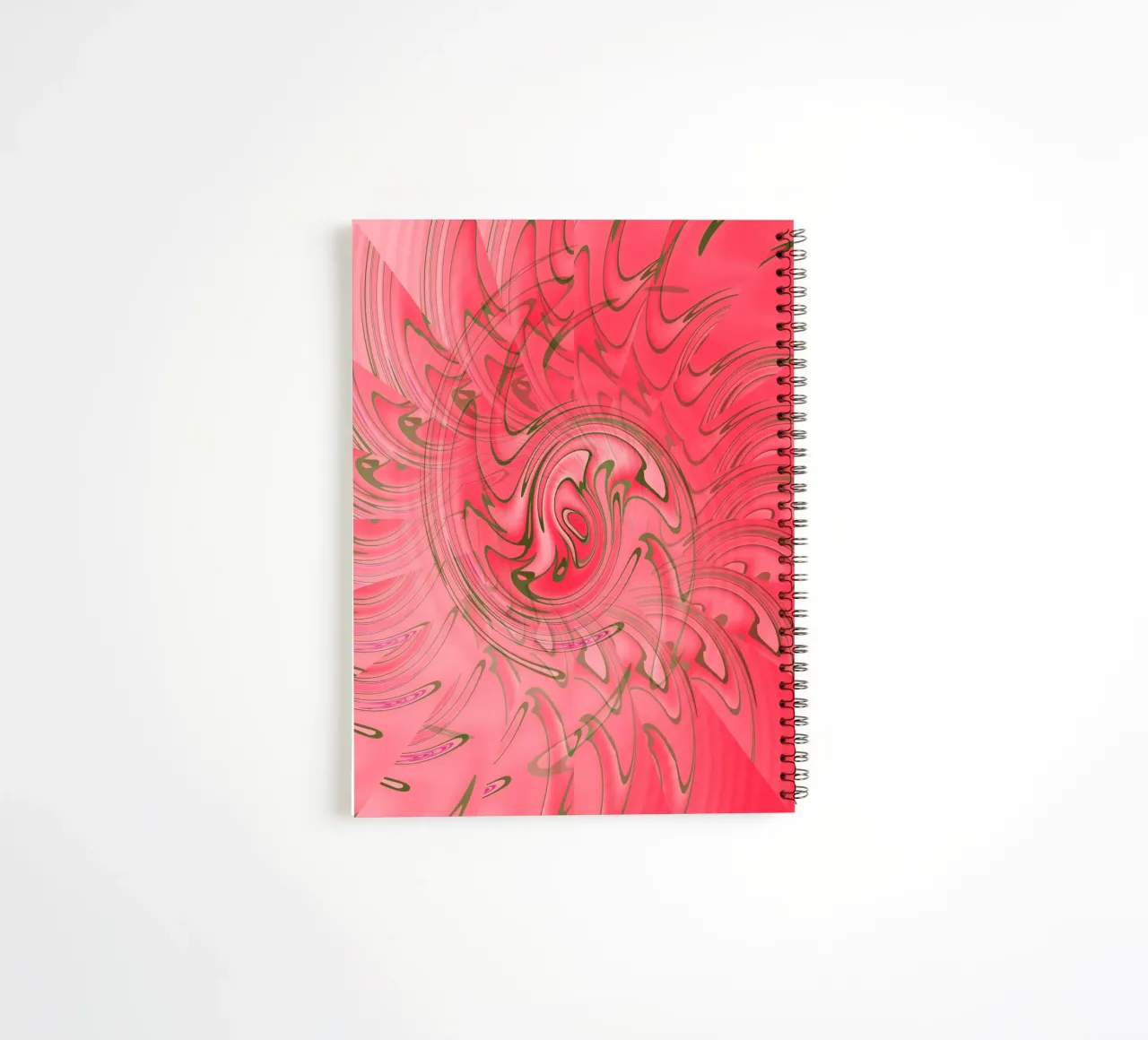 Abstract red twisted pattern spiral notebook by Something for you