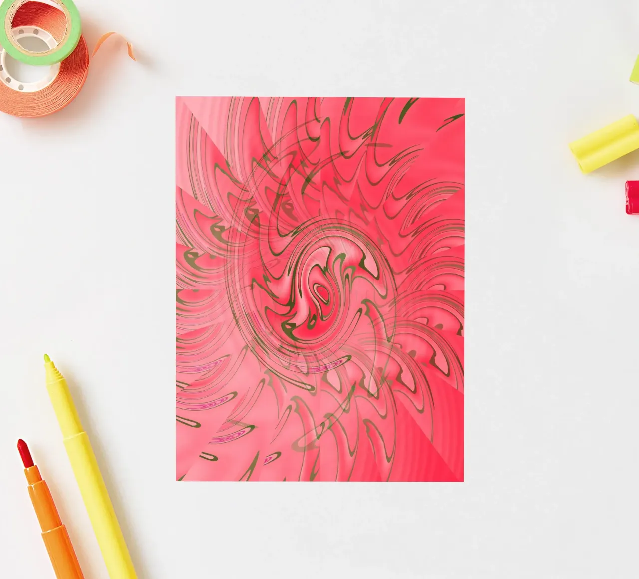 Abstraktes rotes verdrehtes Muster Sticker von Something for you