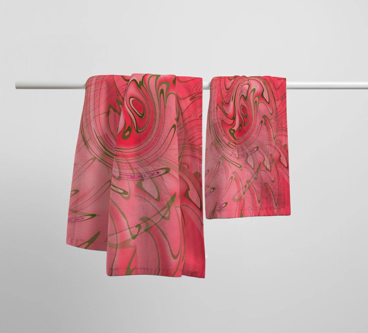 Abstract red twisted pattern towel by Something for you