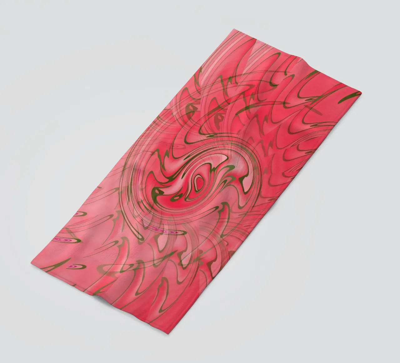 Abstract red twisted pattern beach towel by Something for you