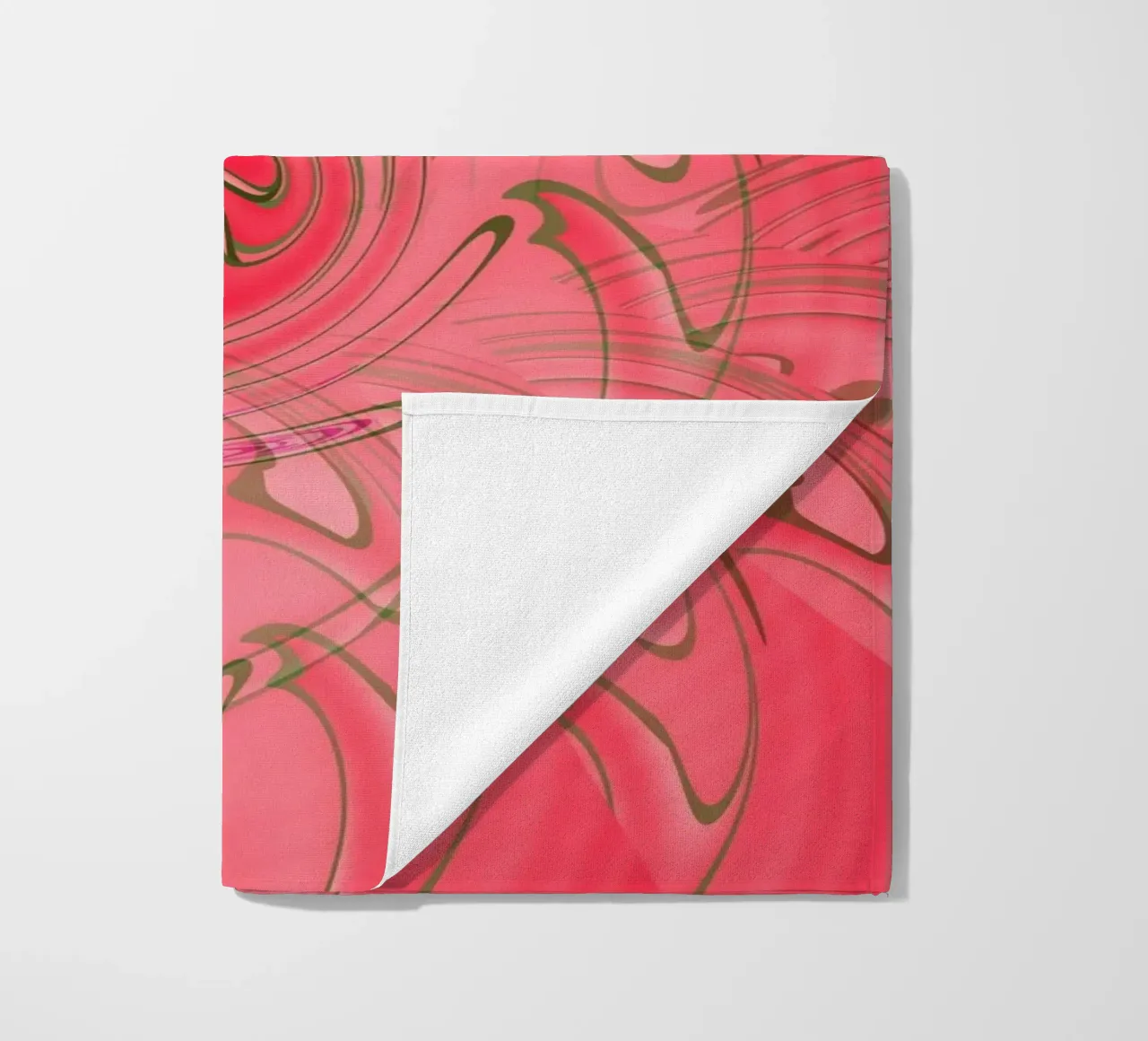 Modello astratto rosso attorcigliato telo mare da Something for you