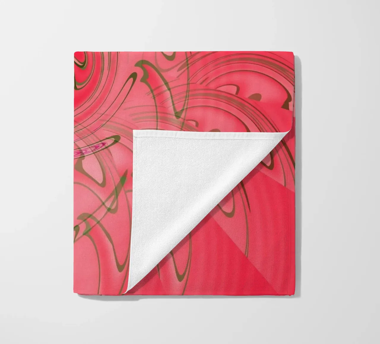 Modello astratto rosso attorcigliato telo mare da Something for you