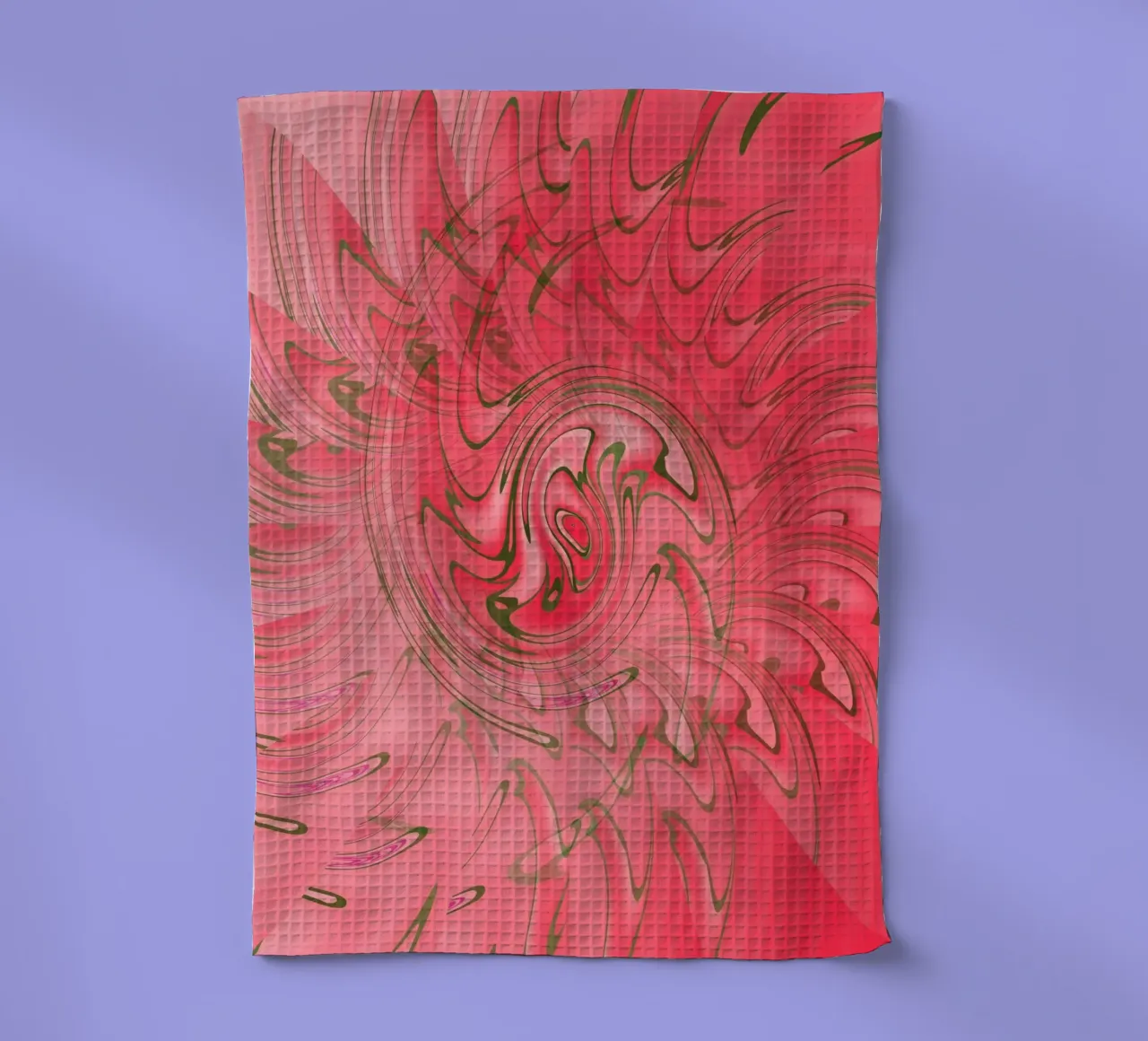 Abstract red twisted pattern tea towel by Something for you