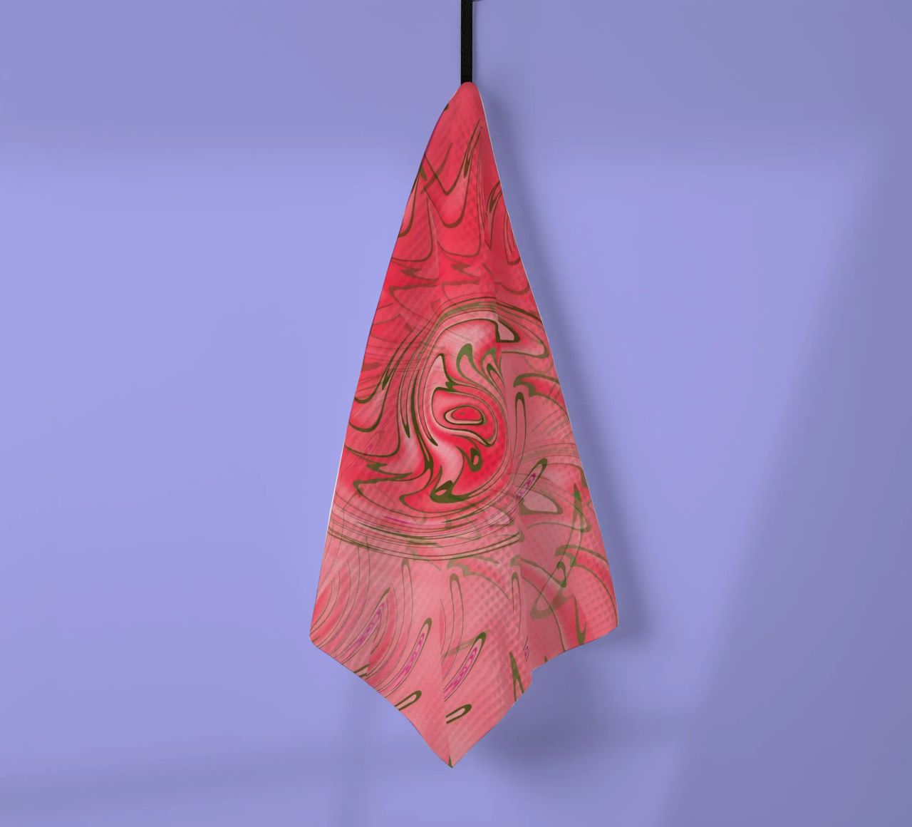 Abstract red twisted pattern tea towel by Something for you