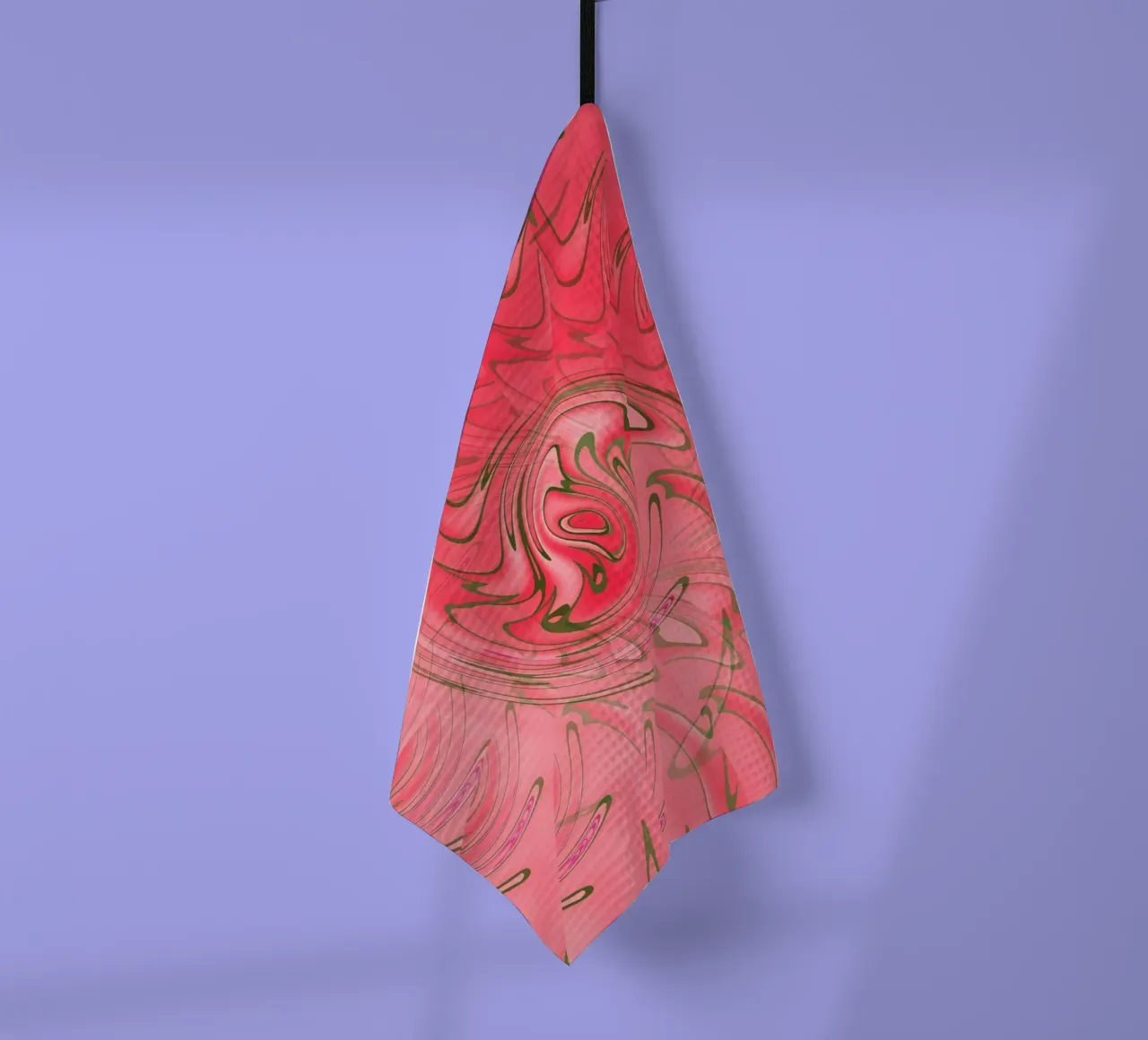 Abstract red twisted pattern tea towel by Something for you