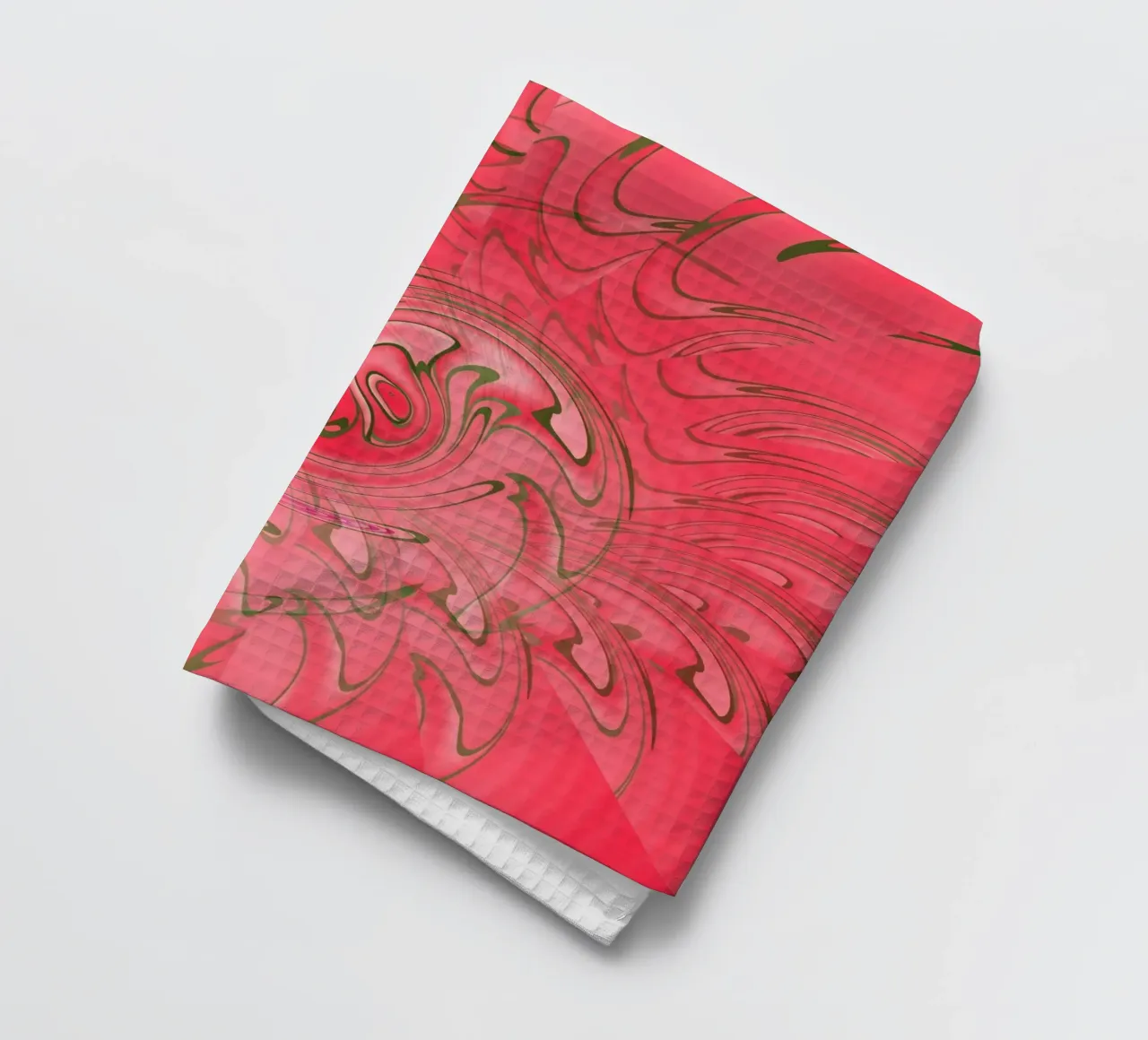 Abstract red twisted pattern tea towel by Something for you
