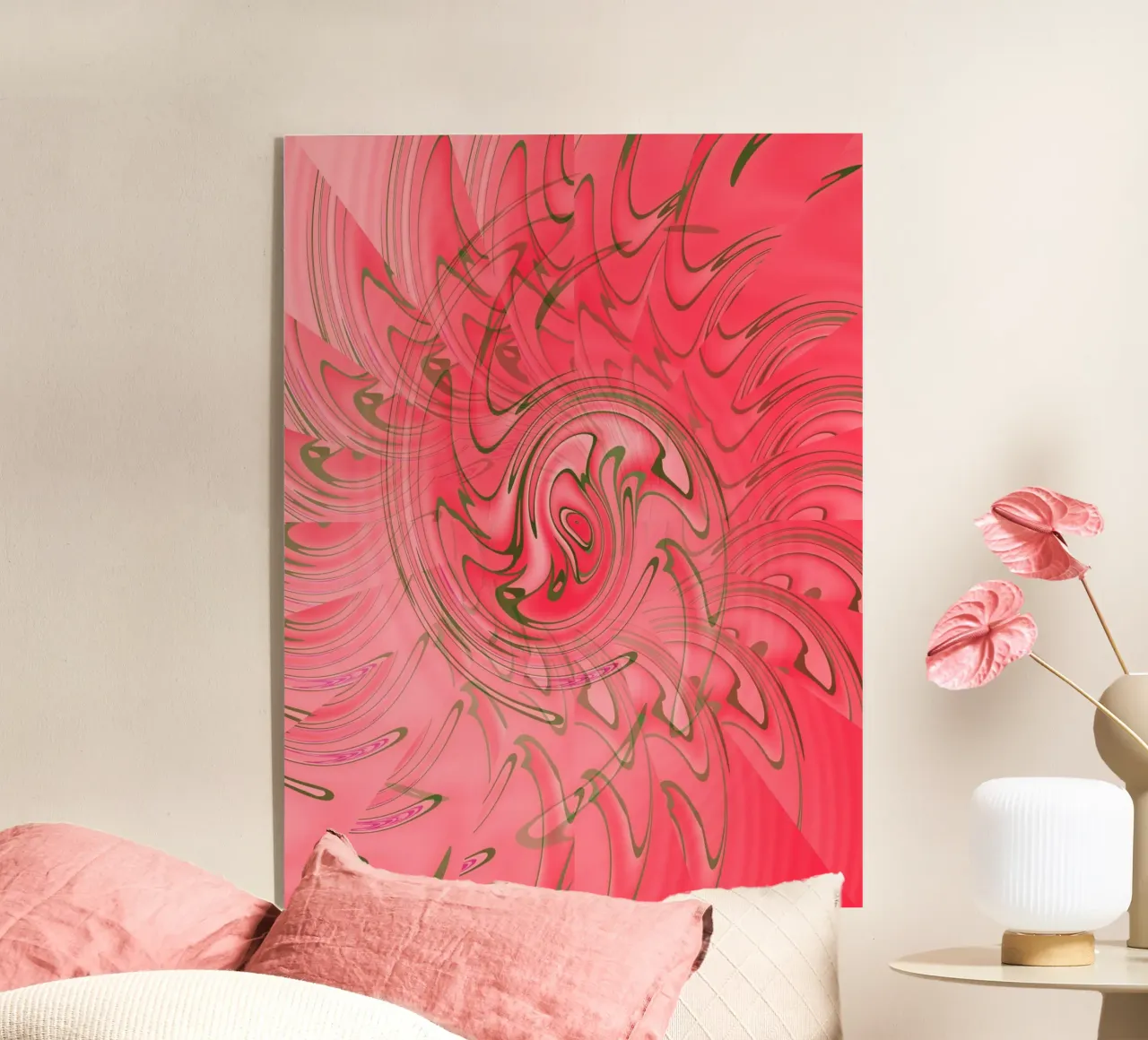 Modello astratto rosso attorcigliato plexiglass da Something for you