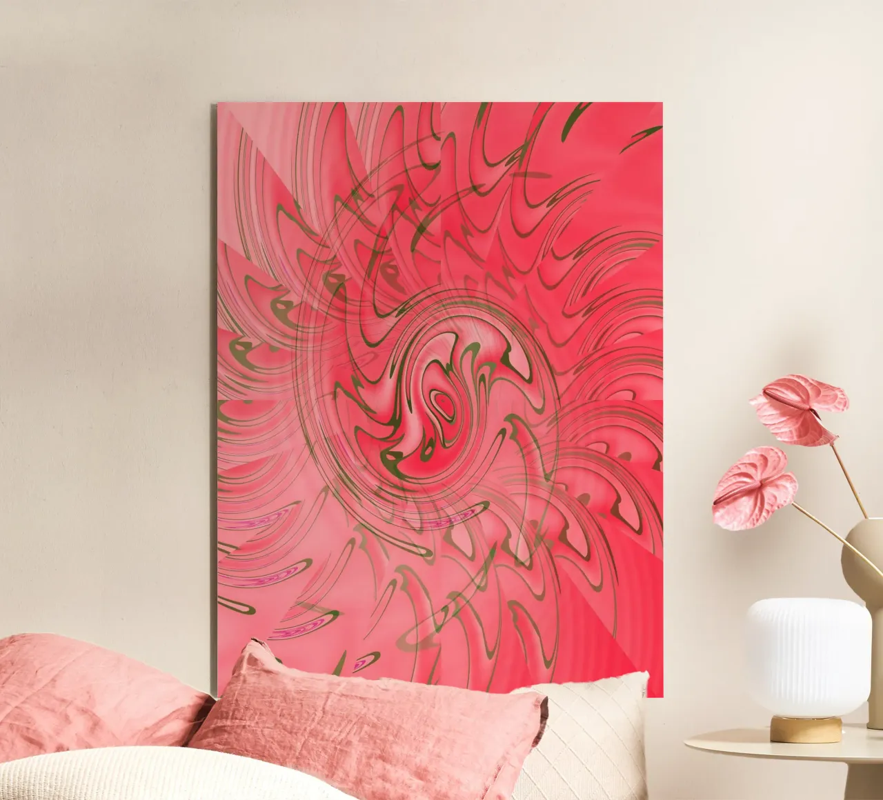 Abstract red twisted pattern alu-dibond by Something for you