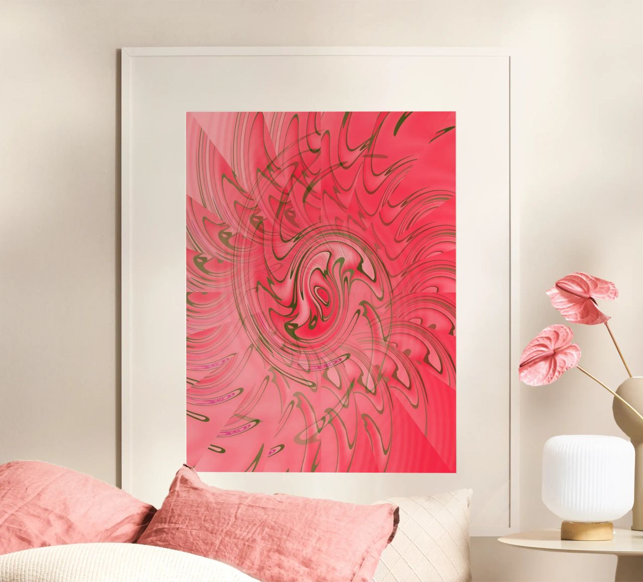 Abstract red twisted pattern hahnemühle by Something for you