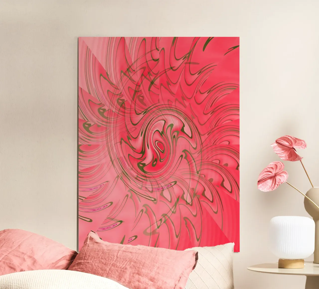 Modello astratto rosso attorcigliato carta hahnemühle da Something for you