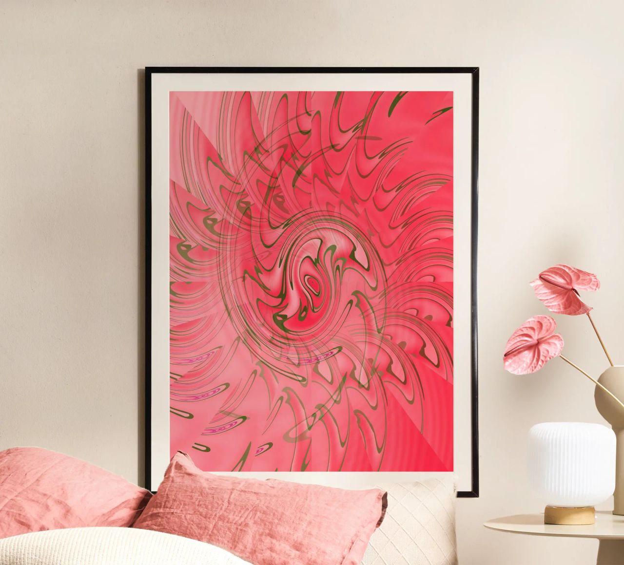 Abstract red twisted pattern hahnemühle by Something for you