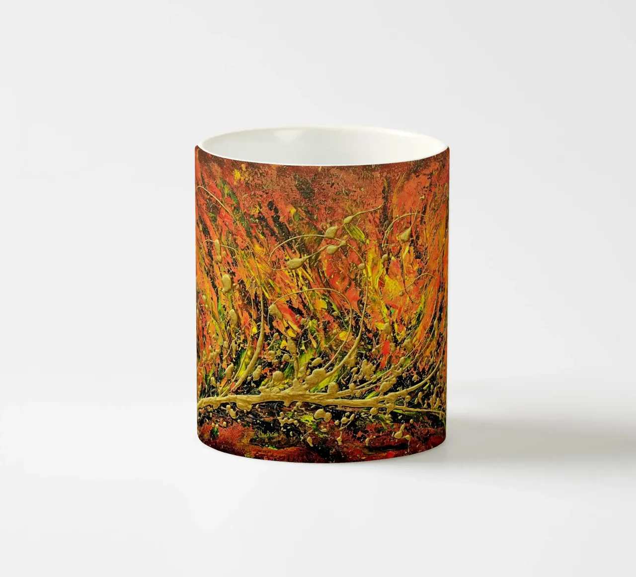 AUTUMN SYMPHONY tazza in ceramica da Thierry Vobmann Abstract painting