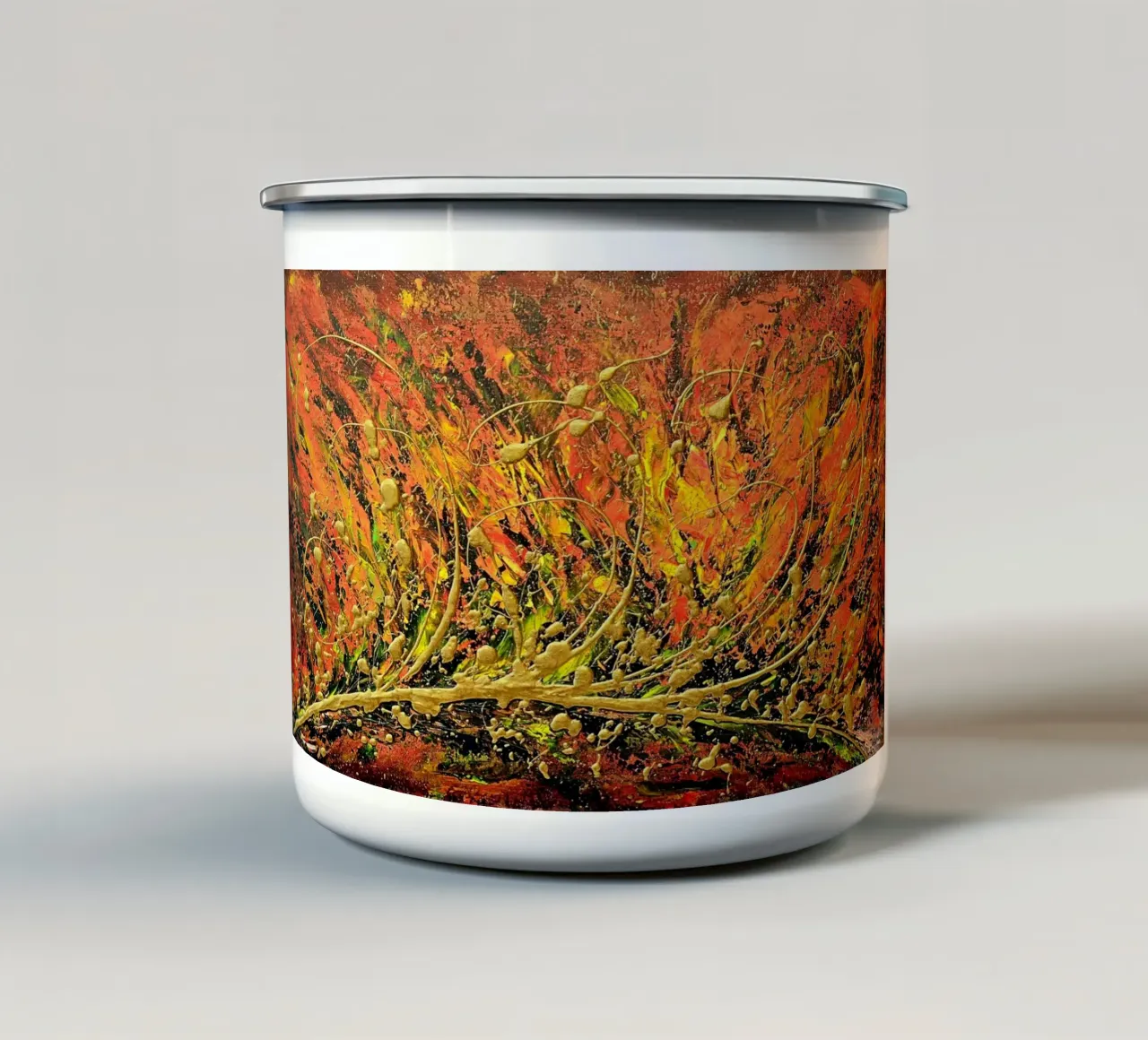 AUTUMN SYMPHONY tazza in smalto da Thierry Vobmann Abstract painting