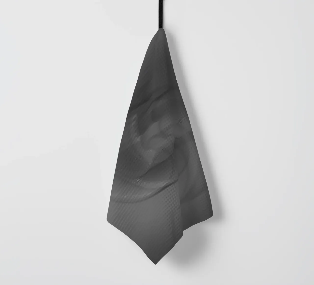 Abstract black and grey twisted pattern tea towel by Something for you