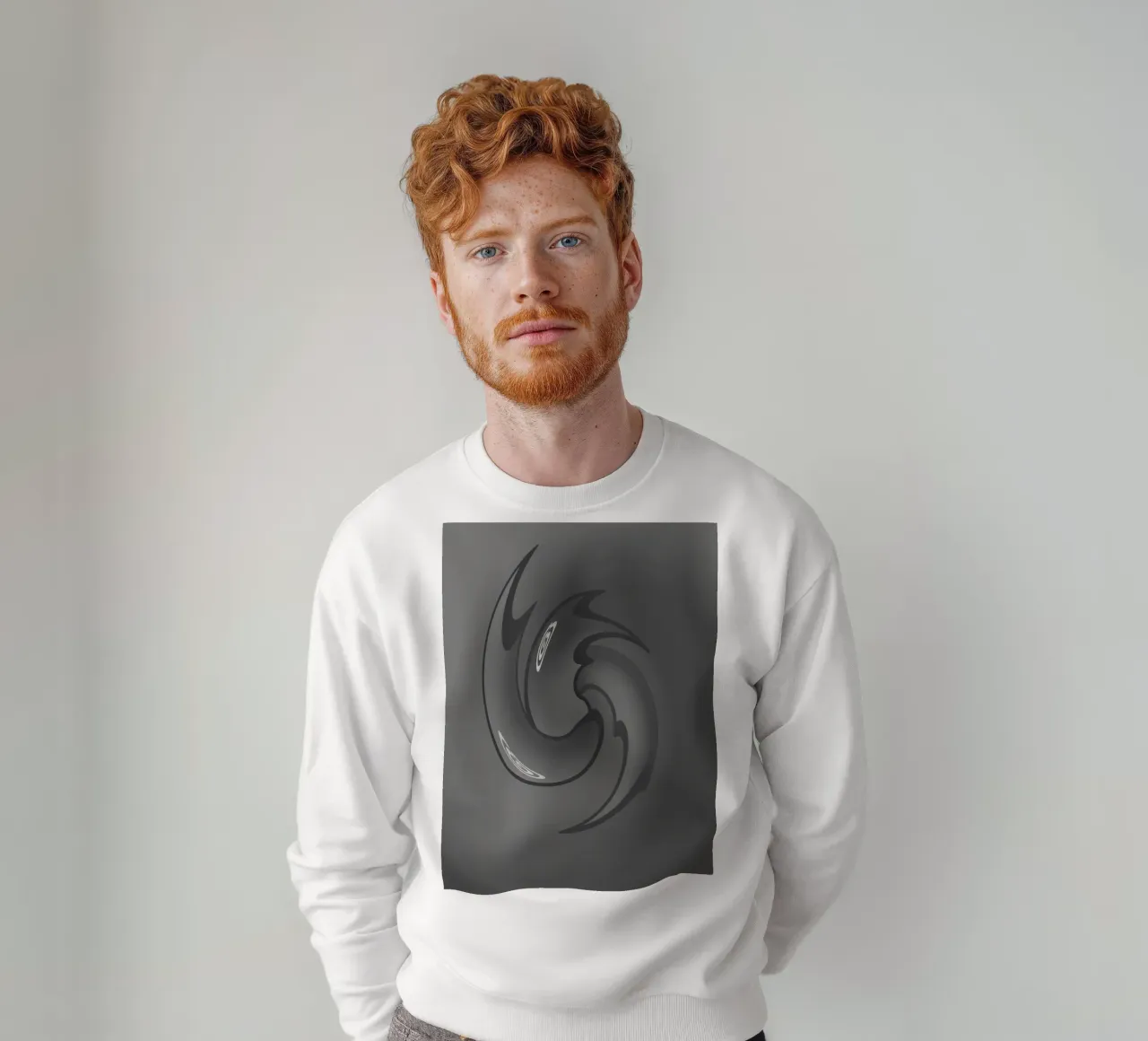 Abstract black and grey twisted pattern sweatshirt by Something for you