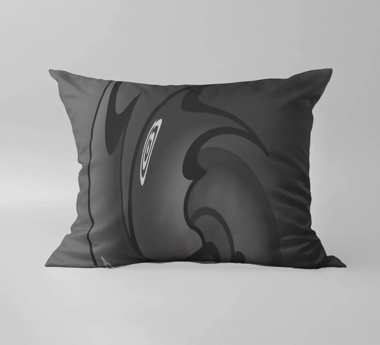 Abstract black and grey twisted pattern decorative cushion by Something for you