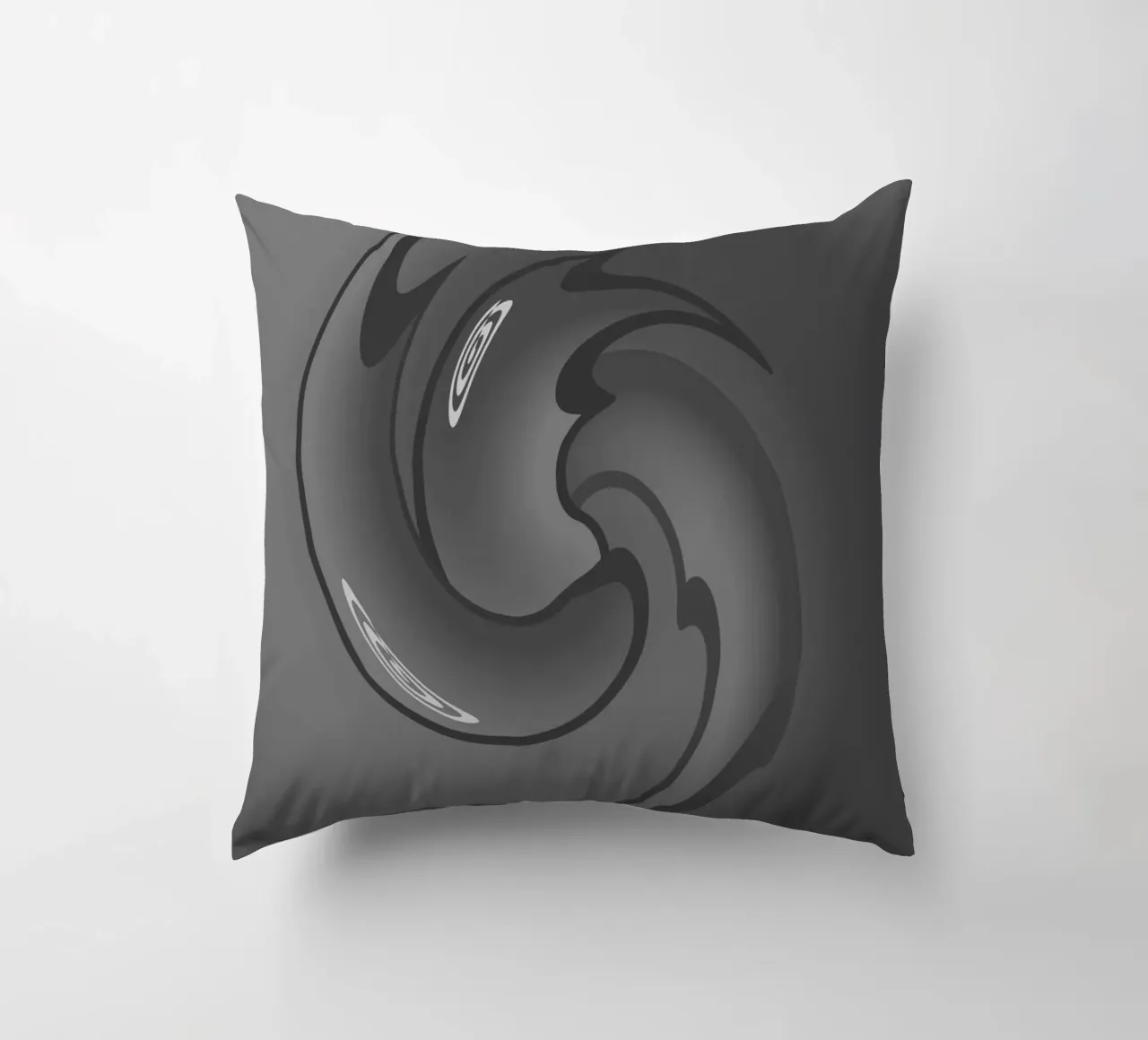 Abstract black and grey twisted pattern decorative cushion by Something for you