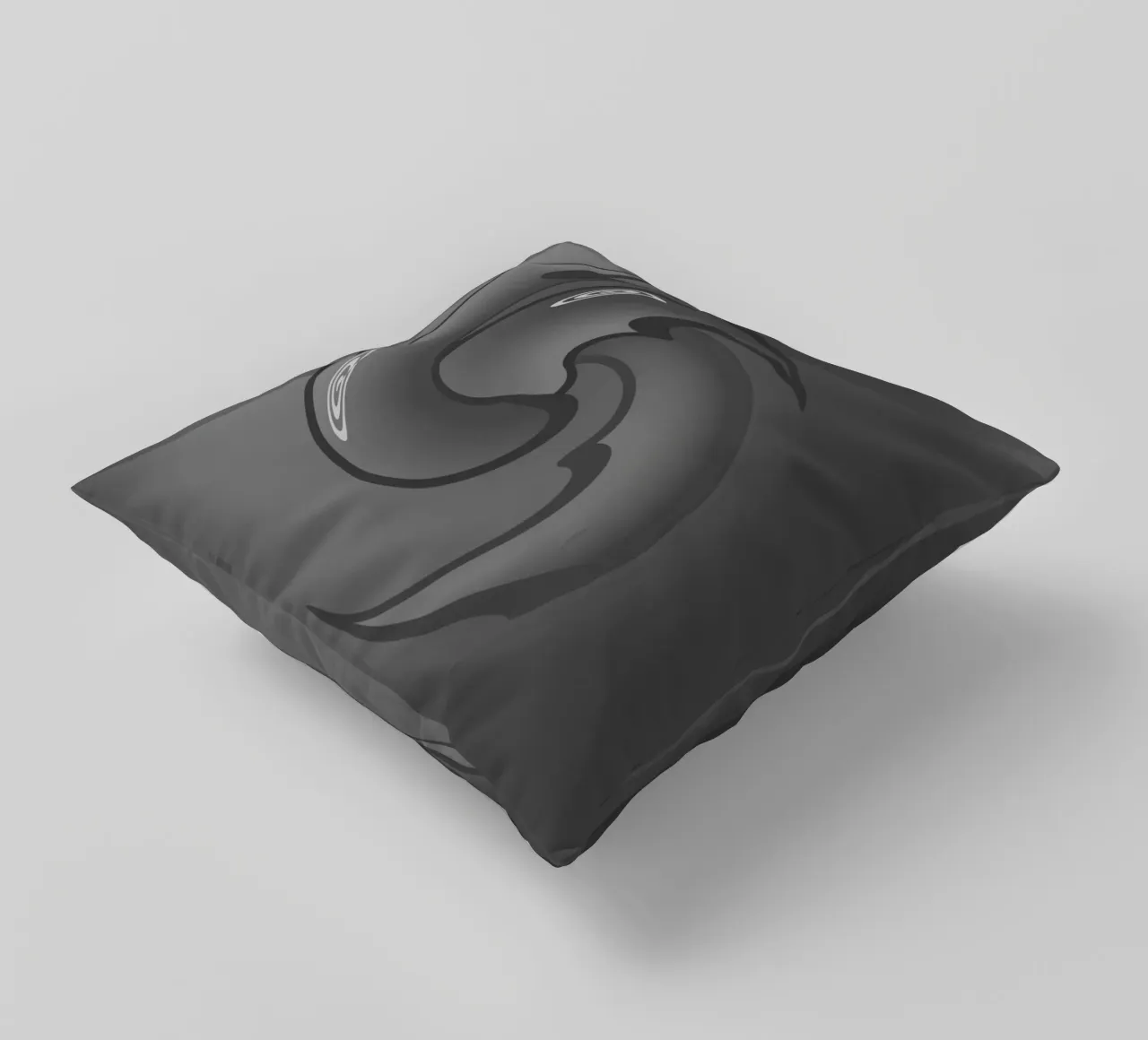 Abstract black and grey twisted pattern decorative cushion by Something for you