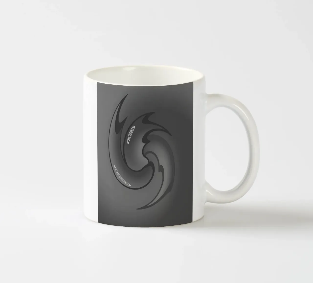 Abstract black and grey twisted pattern ceramic mug by Something for you
