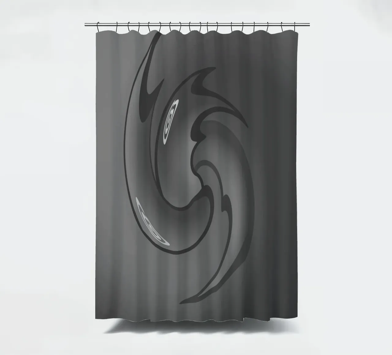 Abstract black and grey twisted pattern shower curtain by Something for you