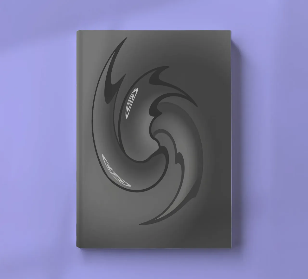 Abstract black and grey twisted pattern notebook by Something for you