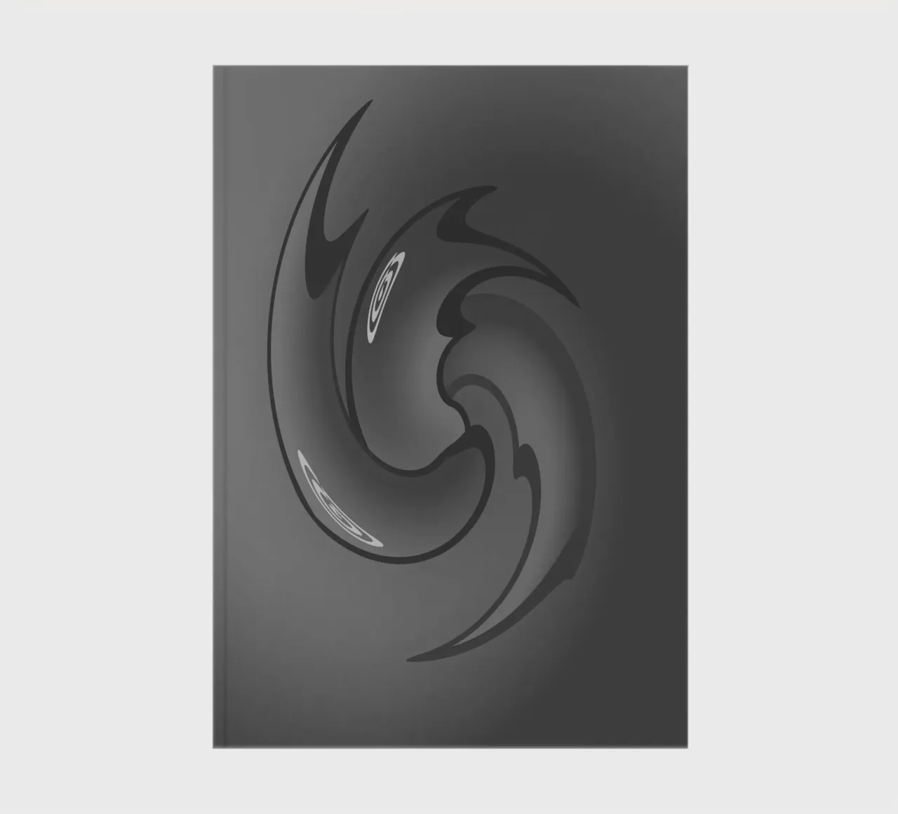 Abstract black and grey twisted pattern notebook by Something for you