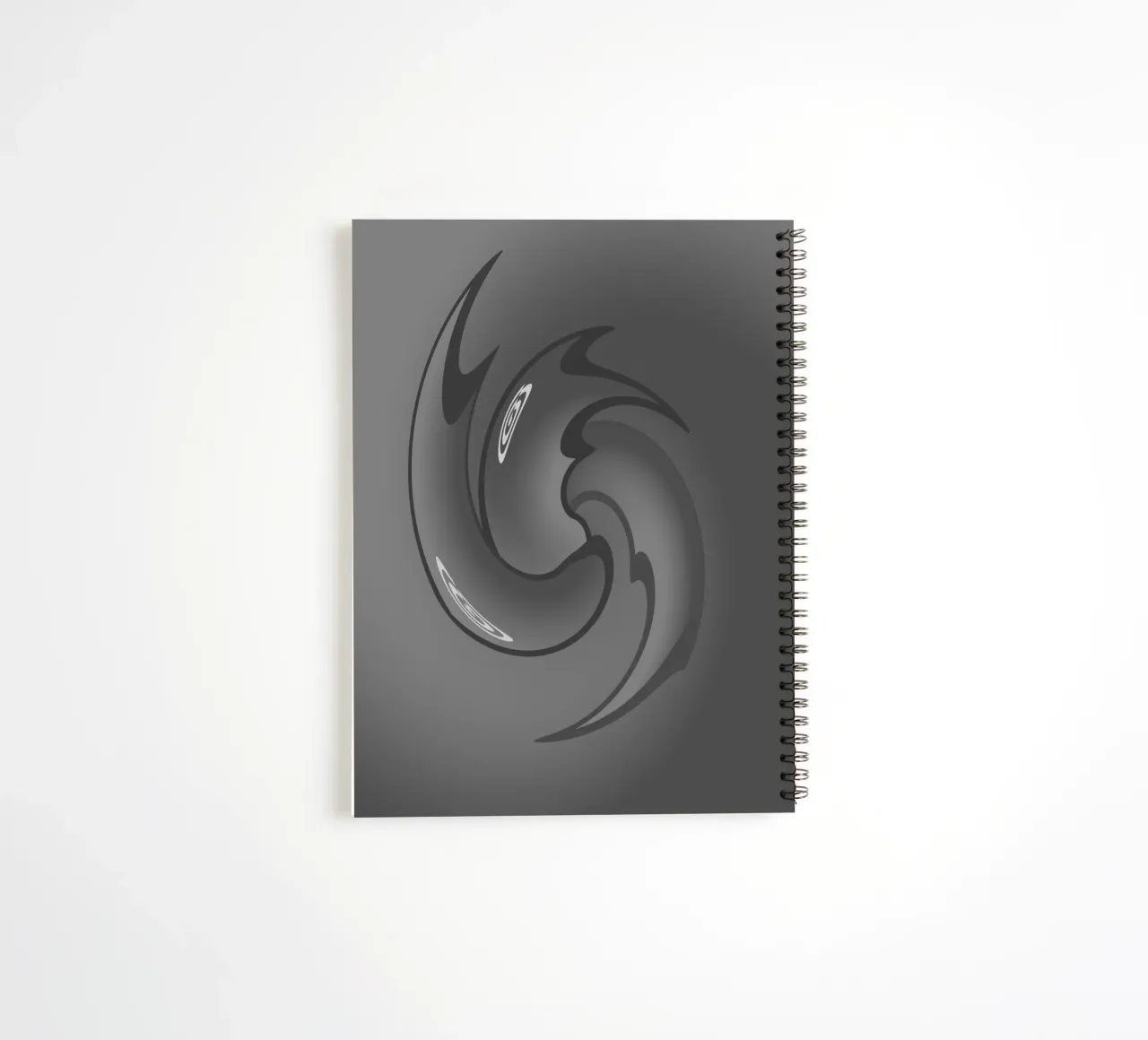 Abstract black and grey twisted pattern spiral notebook by Something for you