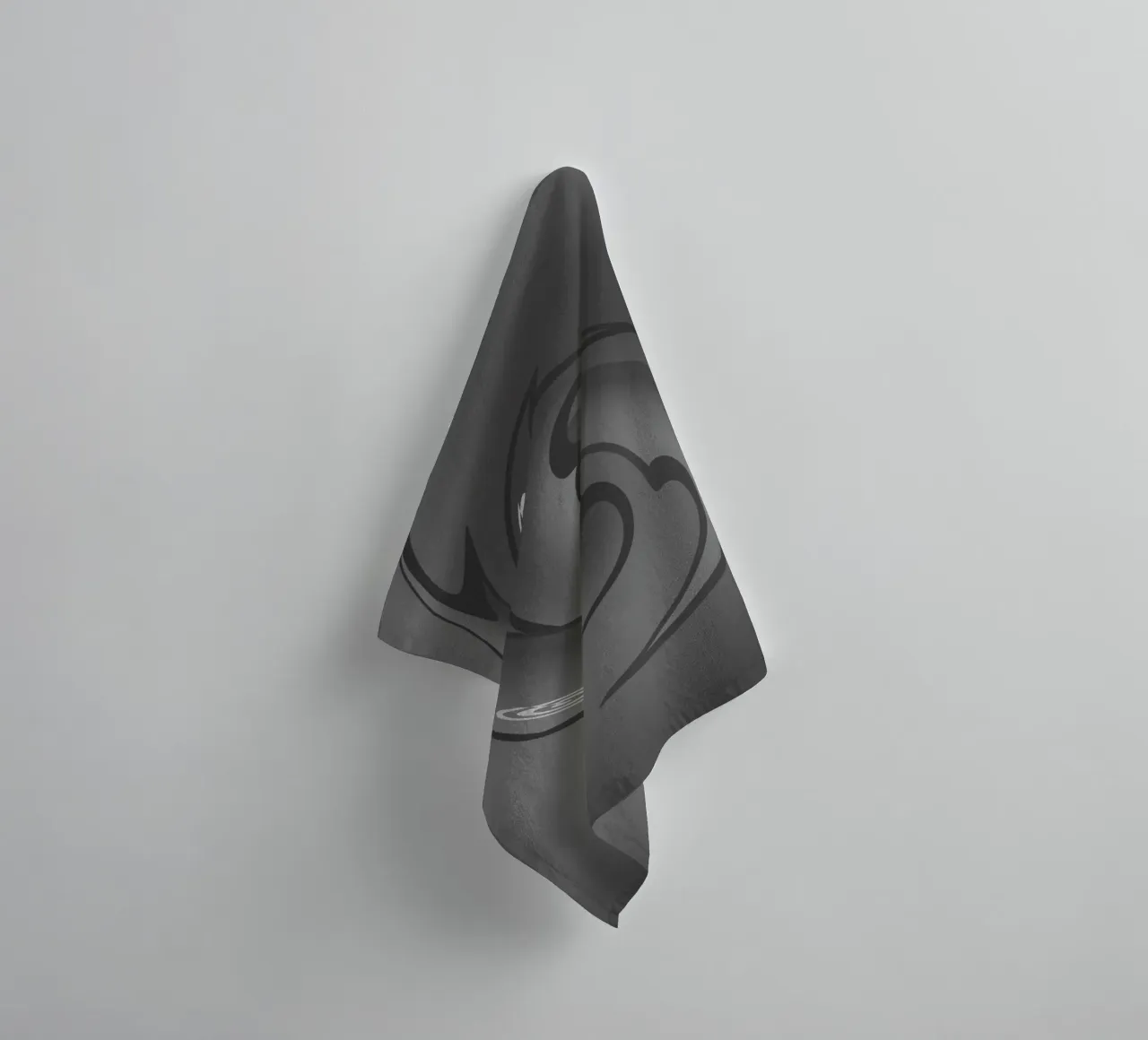 Abstract black and grey twisted pattern towel by Something for you