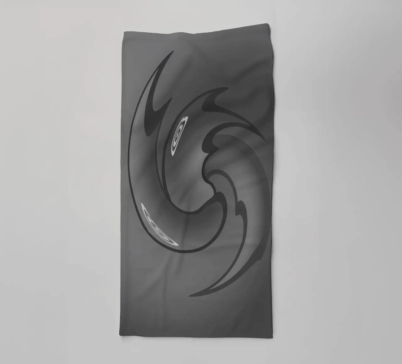 Abstract black and grey twisted pattern towel by Something for you