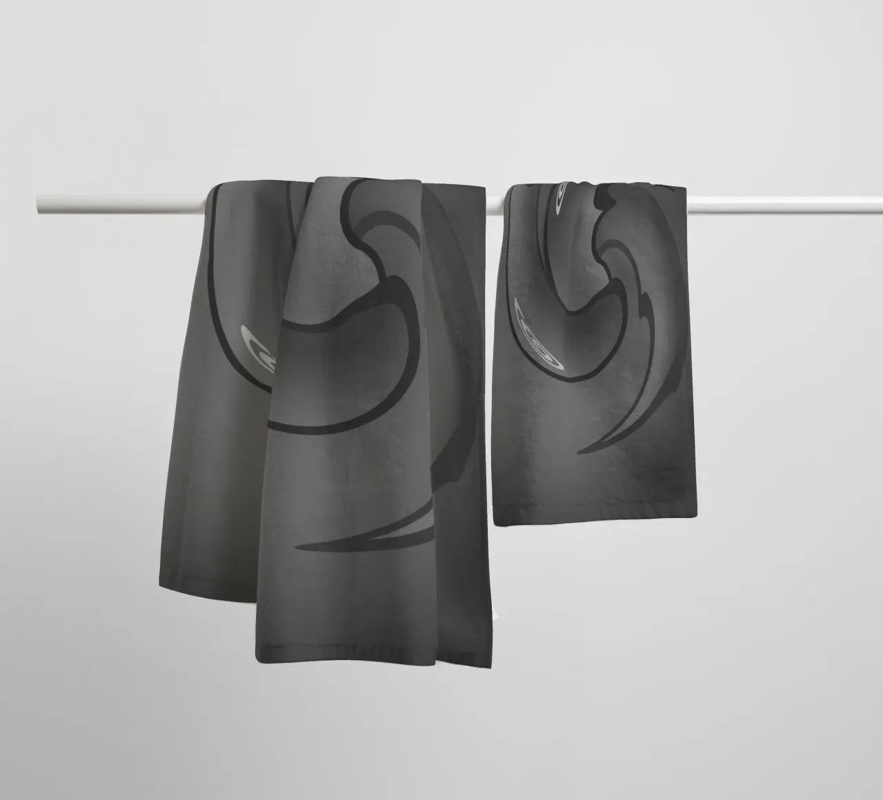 Abstract black and grey twisted pattern towel by Something for you